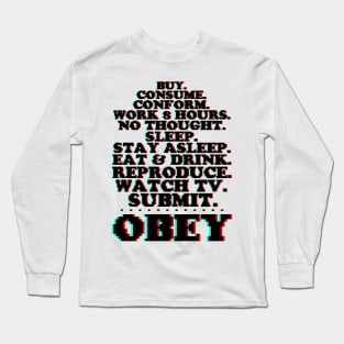 They Live Commands OBEY 3D Pixel Long Sleeve T-Shirt